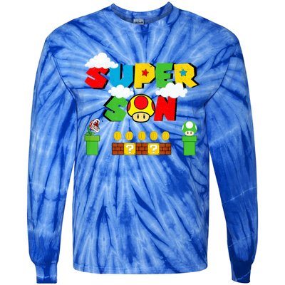 Super Son Gamer Super Retro Game Tie-Dye Long Sleeve Shirt