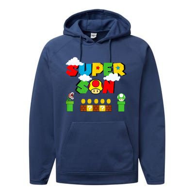 Super Son Gamer Super Retro Game Performance Fleece Hoodie