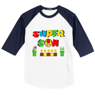 Super Son Gamer Super Retro Game Baseball Sleeve Shirt