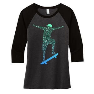 Skateboard Skateboading Gear For Skater Women's Tri-Blend 3/4-Sleeve Raglan Shirt