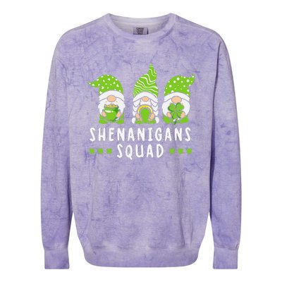 Shenanigans Squad Gnomes Green Proud Irish Colorblast Crewneck Sweatshirt