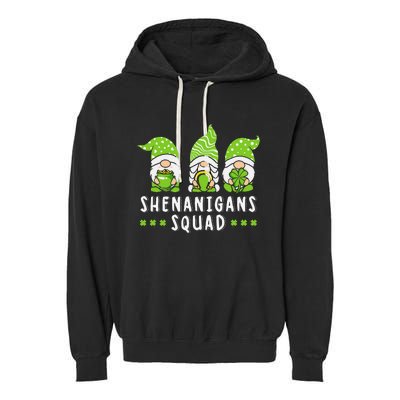 Shenanigans Squad Gnomes Green Proud Irish Garment-Dyed Fleece Hoodie