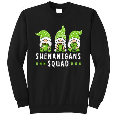 Shenanigans Squad Gnomes Green Proud Irish Tall Sweatshirt