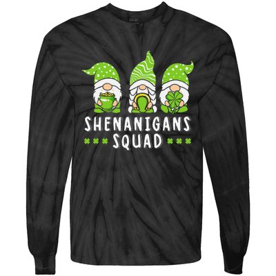 Shenanigans Squad Gnomes Green Proud Irish Tie-Dye Long Sleeve Shirt