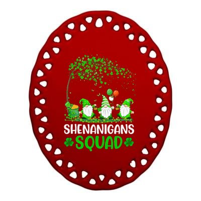 Shenanigans Squad Gnomes Green Proud Irish Funny  Ceramic Oval Ornament