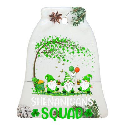 Shenanigans Squad Gnomes Green Proud Irish Funny  Ceramic Bell Ornament