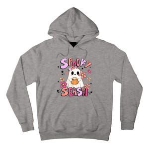 Spooky Season Ghost Retro Groovy Halloween Women Girl Tall Hoodie