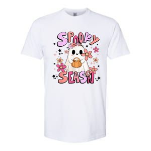 Spooky Season Ghost Retro Groovy Halloween Women Girl Softstyle CVC T-Shirt