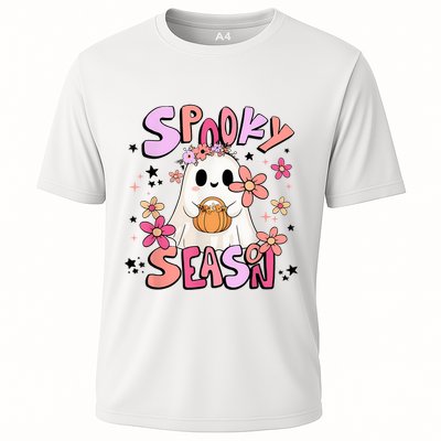 Spooky Season Ghost Retro Groovy Halloween Women Girl Performance Shirt