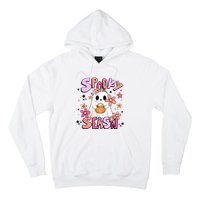 Spooky Season Ghost Retro Groovy Halloween Women Girl Hoodie