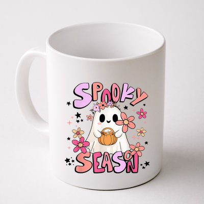 Spooky Season Ghost Retro Groovy Halloween Women Girl Mug