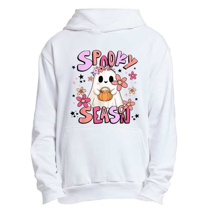 Spooky Season Ghost Retro Groovy Halloween Women Girl Urban Pullover Hoodie