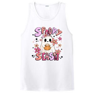 Spooky Season Ghost Retro Groovy Halloween Women Girl PosiCharge Competitor Tank