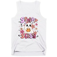 Spooky Season Ghost Retro Groovy Halloween Women Girl Tank Top