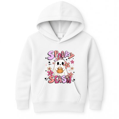 Spooky Season Ghost Retro Groovy Halloween Women Girl Kids Hoodie