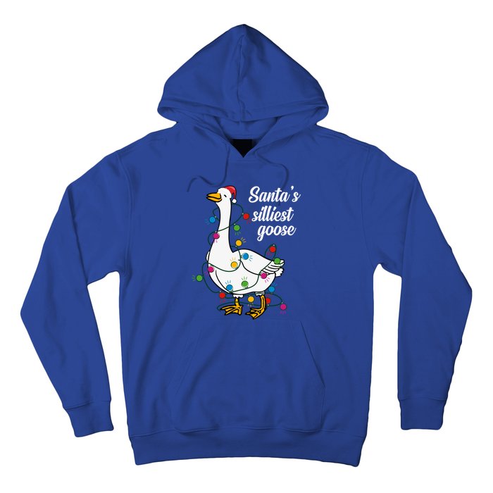 Santa’S Silliest Goose Funny Christmas Family Gift Hoodie