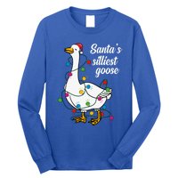 Santa’S Silliest Goose Funny Christmas Family Gift Long Sleeve Shirt