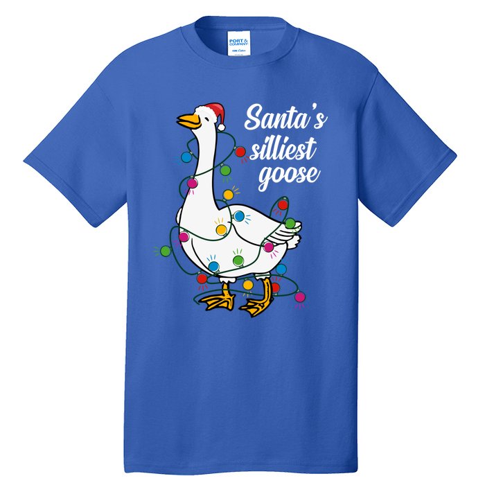 Santa’S Silliest Goose Funny Christmas Family Gift Tall T-Shirt