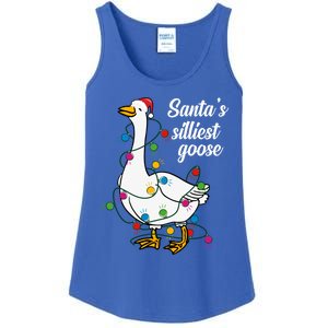 Santa’S Silliest Goose Funny Christmas Family Gift Ladies Essential Tank