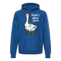 Santa’S Silliest Goose Funny Christmas Family Gift Premium Hoodie