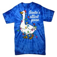 Santa’S Silliest Goose Funny Christmas Family Gift Tie-Dye T-Shirt