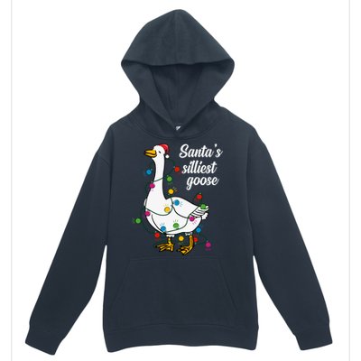 Santa’S Silliest Goose Funny Christmas Family Gift Urban Pullover Hoodie