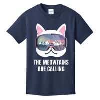 Ski Snowboard Goggles Funny The Meowtains Are Calling Gift Kids T-Shirt