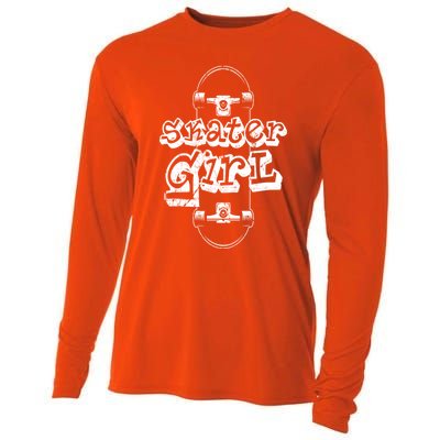 Skater Skateboarding Gift Cooling Performance Long Sleeve Crew