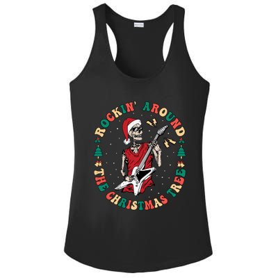 Santa Skeleton Guitar Guy Christmas Rock Band Xmas Musician Gift Ladies PosiCharge Competitor Racerback Tank