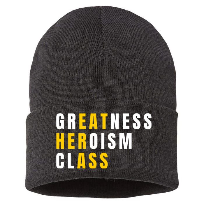 Sarcastic Sarcasm Greatness Heroism Class Eat Her Ass Sustainable Knit Beanie