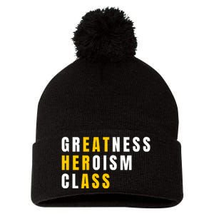 Sarcastic Sarcasm Greatness Heroism Class Eat Her Ass Pom Pom 12in Knit Beanie