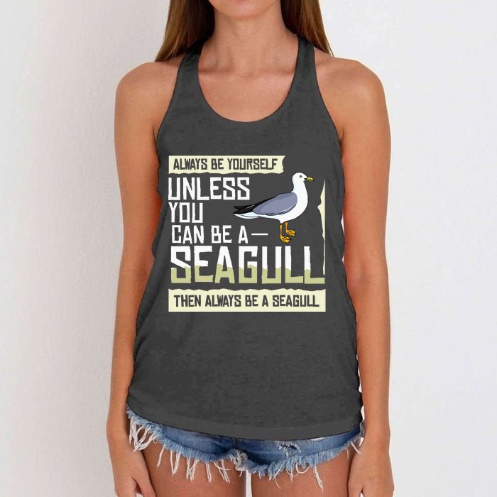 Seagull Seabird Gift Sea Gull Bird Women's Knotted Racerback Tank