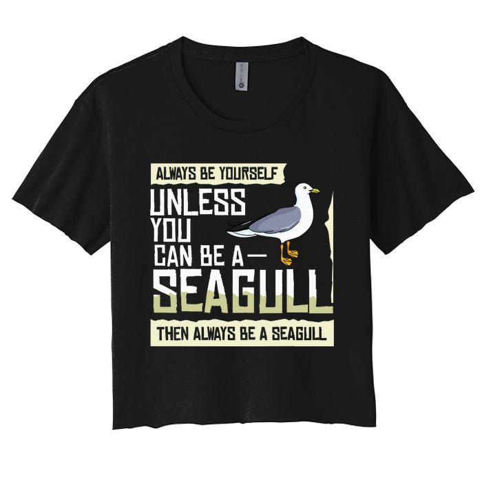 Seagull Seabird Gift Sea Gull Bird Women's Crop Top Tee