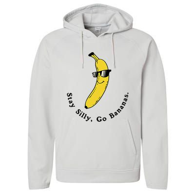 Stay Silly Go Bananas Art Fun Stylish Performance Fleece Hoodie