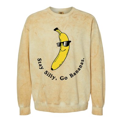 Stay Silly Go Bananas Art Fun Stylish Colorblast Crewneck Sweatshirt