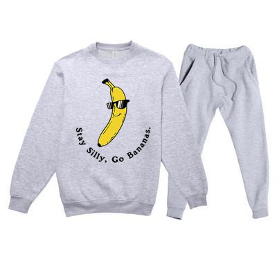 Stay Silly Go Bananas Art Fun Stylish Premium Crewneck Sweatsuit Set