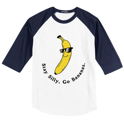 Stay Silly Go Bananas Art Fun Stylish Baseball Sleeve Shirt