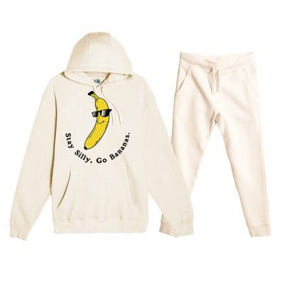 Stay Silly Go Bananas Art Fun Stylish Premium Hooded Sweatsuit Set