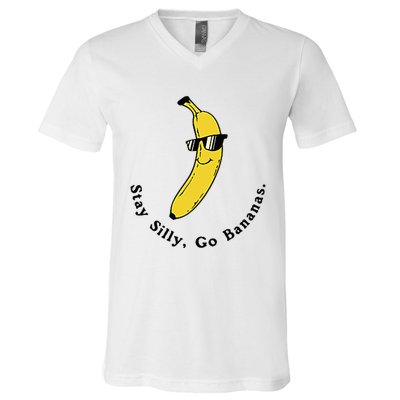 Stay Silly Go Bananas Art Fun Stylish V-Neck T-Shirt