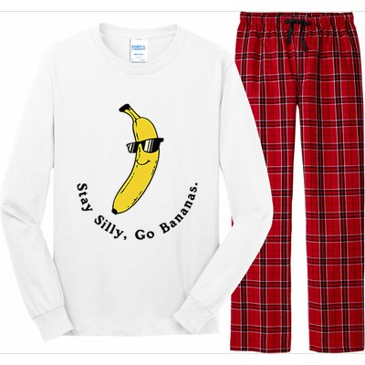 Stay Silly Go Bananas Art Fun Stylish Long Sleeve Pajama Set