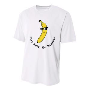 Stay Silly Go Bananas Art Fun Stylish Youth Performance Sprint T-Shirt