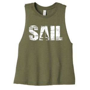 Sail Sailing Gift Women's Racerback Cropped Tank