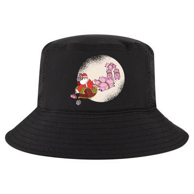 Santa Sleigh Gift With Flying Pigs And Christmas Presents Cool Gift Cool Comfort Performance Bucket Hat