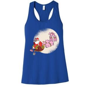 Santa Sleigh Gift With Flying Pigs And Christmas Presents Cool Gift Women's Racerback Tank