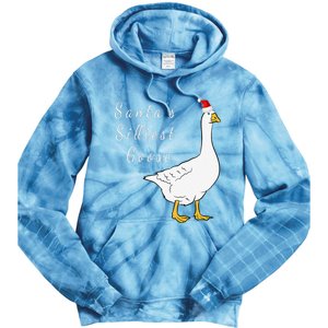 Santa’s silliest goose tacky Funny Christmas  Tie Dye Hoodie