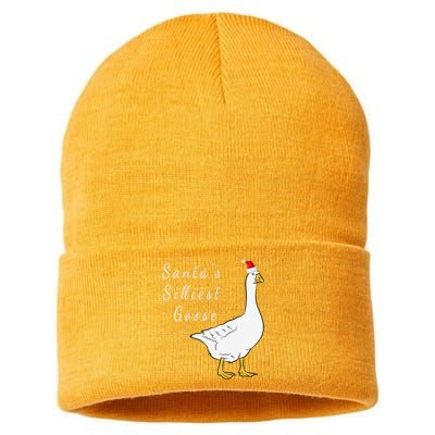 Santa’s silliest goose tacky Funny Christmas  Sustainable Knit Beanie