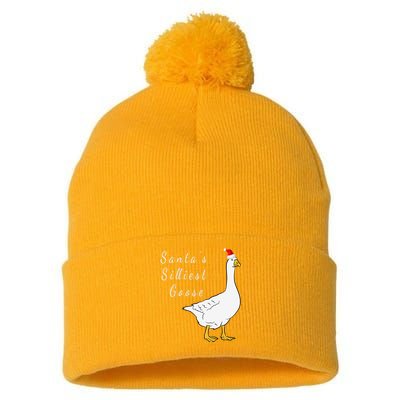 Santa’s silliest goose tacky Funny Christmas  Pom Pom 12in Knit Beanie