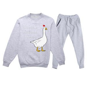 Santa’s silliest goose tacky Funny Christmas  Premium Crewneck Sweatsuit Set