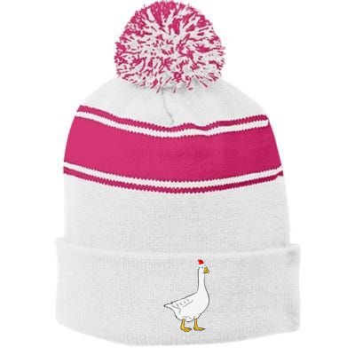 Santa’s silliest goose tacky Funny Christmas  Stripe Pom Pom Beanie