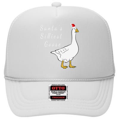 Santa’s silliest goose tacky Funny Christmas  High Crown Mesh Back Trucker Hat